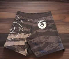 Charles Gracie Jiu Jitsu Academy No Gi Shorts Black Gray BJJ MMA Men 34/7