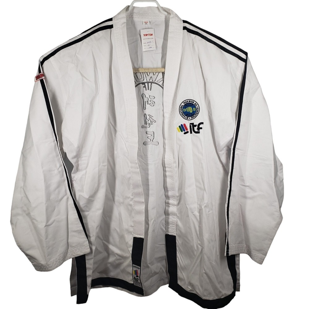 TOP TEN Taekwondo Uniform ITF Approved Size XL 200cm TKD White Mod. 16791-1
