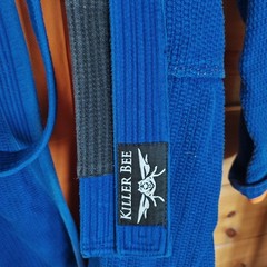 Brazilian Jiu Jitsu Kimono Killer Bee Adult Size A2 Medium Large Blue Orange J2