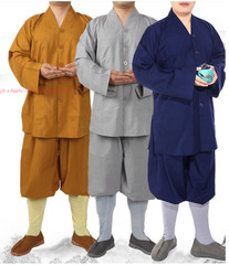 New Buddhism Meditation Lohan Uniform Unisex Monk Frock Suit Cotton Lay Clothing