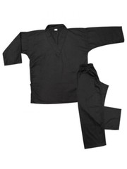 Tiger Claw Lightweight Poly-Cotton V-Neck Uniform Color Black, Size 3
