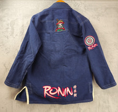 Ronin A2 Samurai Jiu Jitsu Kimono Navy Blue Death Before Dishonor Pro Force Belt
