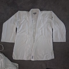 KWON White Judo Jiu-Jitsu Gi Uniform Set – Size 5 Thick Heavyweight 3-Piece