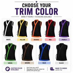 Custom Sleeveless Karate Uniform | Custom Trim Karate Gi | Martial Arts Training