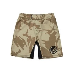Shoyoroll Tan Camo Training Rash Guard SS & Fitted Shorts BJJ Gi Competitor Set