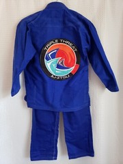 Triple Threat Jiu Jitsu Jacket and Pants K2 Blue YOUTH Performance Gear Proma