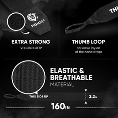 FIGHTR® Boxing Handwraps 160 inches semi-Elastic Hand Wraps with Thumb Loop