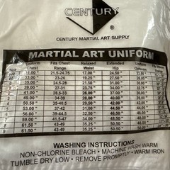 Century Martial Arts Uniform Size 3 White NEW Gi Karate Taekwondo Training Set