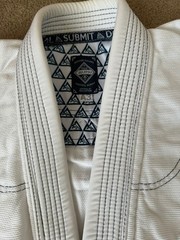 Gracie Jiu-Jitsu Official Cotton Gi Uniform Set White Adult Unisex A3