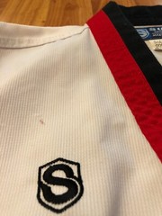 Taekwondo Top Sun Sports White Martial Arts CHILD KID SZ 0000 Patches Halloween