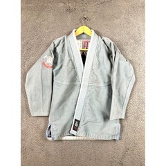 Viking Jiu Jitsu BJJ Gi Top Blue Grey Kids Size A0 Viking Graphic Lining Cotton