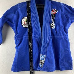 Hayabusa BJJ Gi Youth Blue Jiu Jitsu Yuushi Thick Heavy Duty Thread Jacket