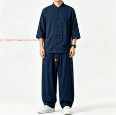 Men Tang Suit Traditional Kung Fu Tai Chi Uniform Cotton linen martial arts Suit