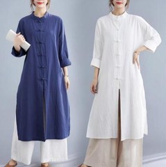 Womens Tai Chi Coat Chinese Tang Suit Top Martial Arts Kung Fu Uniform Vintage