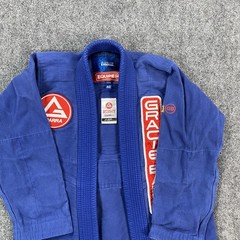 Gracie Barra BJJ Gi Jacket Kimono Top A0 Blue Equipe GB Edition Jiu-Jitsu Cotton