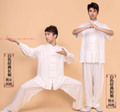 Women Men Cotton Linen Tai Chi Uniforms Chinese Kung Fu Martial art Clothing Set
