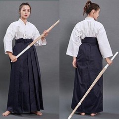 Women Mens Loose Japanese Kendo Suit Aikido Martial Arts Uniform Bule White Robe