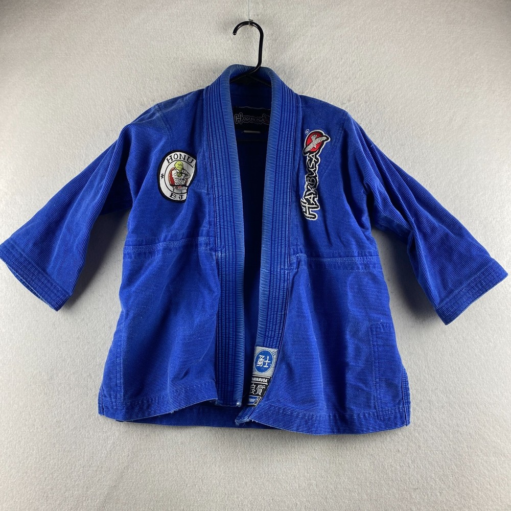 Hayabusa BJJ Gi Youth Blue Jiu Jitsu Yuushi Thick Heavy Duty Thread Jacket
