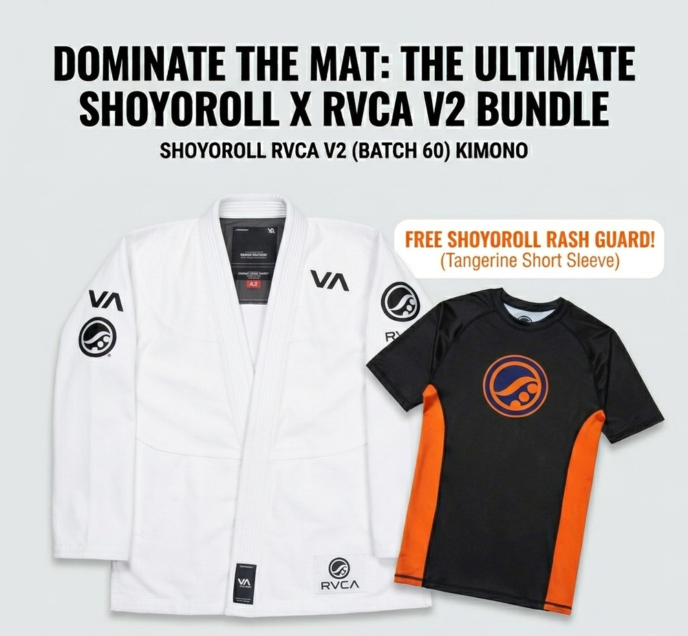 Shoyoroll RVCA V2 BJJ Gi Batch 60 White 450 GSM With Bag And Free Rashguard
