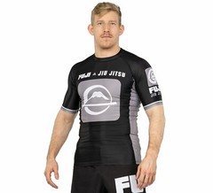 Fuji MMA BJJ Jiu Jitsu ShortSleeve Short Sleeve SS Rashguard – Black / Gray