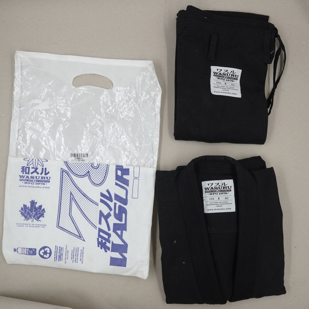Wasuru Budo Uniform Size 3 Black Hap Ki Do
