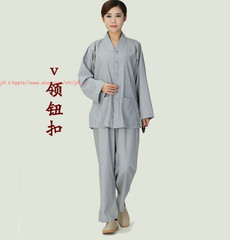 Women’s Suits Buddhist Monk Religion Clothing Sets Lay Shirt+Pants Uniforms Set