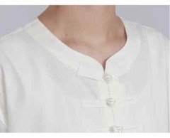 Summer Kung Fu Shirts Wing Chun Sport Tops Martial Arts Taichi Uniform White