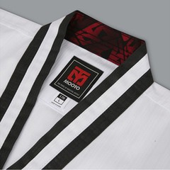 Mooto 1st Dan Black Belt Kukkiwon Taekowndo Kid Uniform Dobok Gi White Stripe