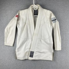Maeda Kids BJJ Gi Jacket Size M3 White Jiu Jitsu Performance MMA Karate Utility