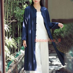 Womens Tai Chi Coat Chinese Tang Suit Top Martial Arts Kung Fu Uniform Vintage