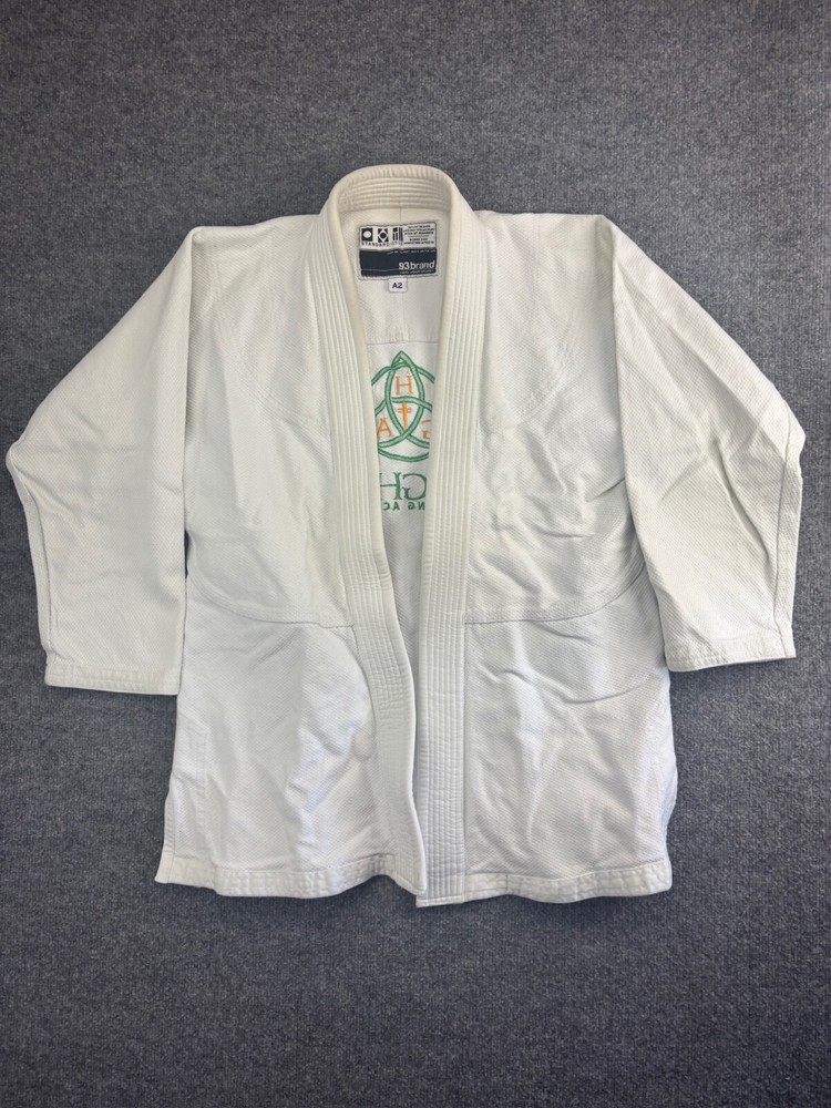 93 Brand Jiu Jitsu Gi Jacket Men’s A2 White MMA Hughes Grappling Academy Logo