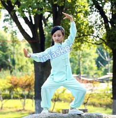 Unisex Kids Tai Chi Cotton Clothing Kung Fu Uniforms Wushu Martial Arts Suit Set