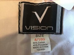 Vision martial arts shirt 4/180 Taekwondo High Performance C.T.A. white cotton