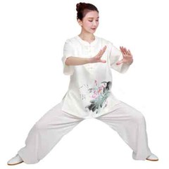 Summer Kung Fu Shirts Wing Chun Sport Tops Martial Arts Taichi Uniform White
