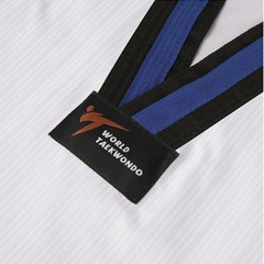 Mooto 2nd Dan Black Belt Kukkiwon Taekowndo Kid Uniform Dobok Gi Blue Stripe