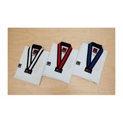Mooto 1st Dan Black Belt Kukkiwon Taekowndo Kid Uniform Dobok Gi White Stripe