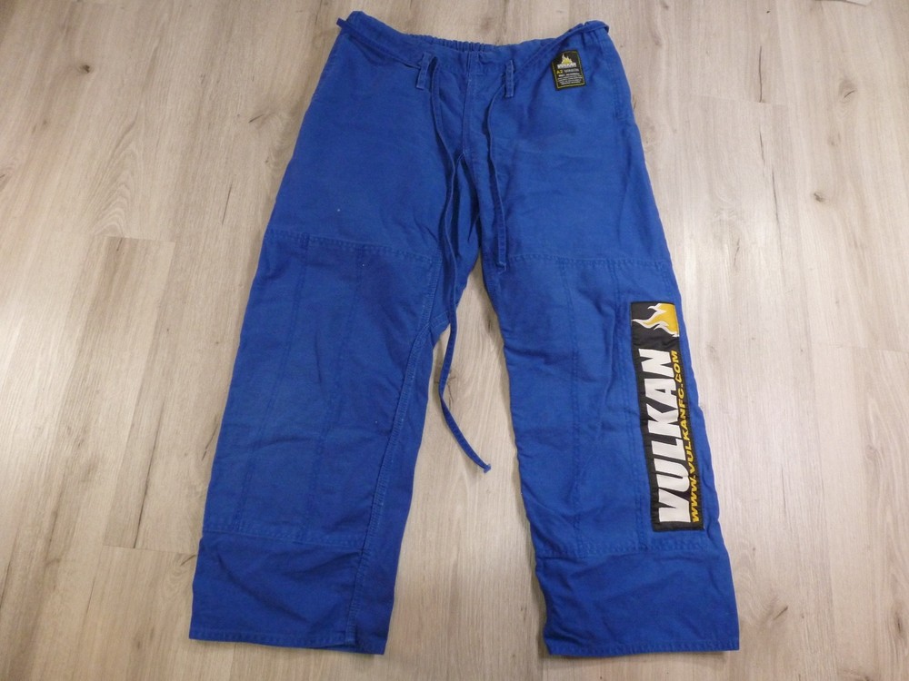 Vulkan Jiu Jitsu Pants Men A2 32×25 Blue Drawstrings Heavy 100% Cotton Loose Fit