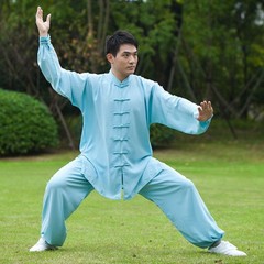 Men Women Tai Chi Suit Kung Fu Shirt Pants Chinese Wushu Uniform Martial Arts AU