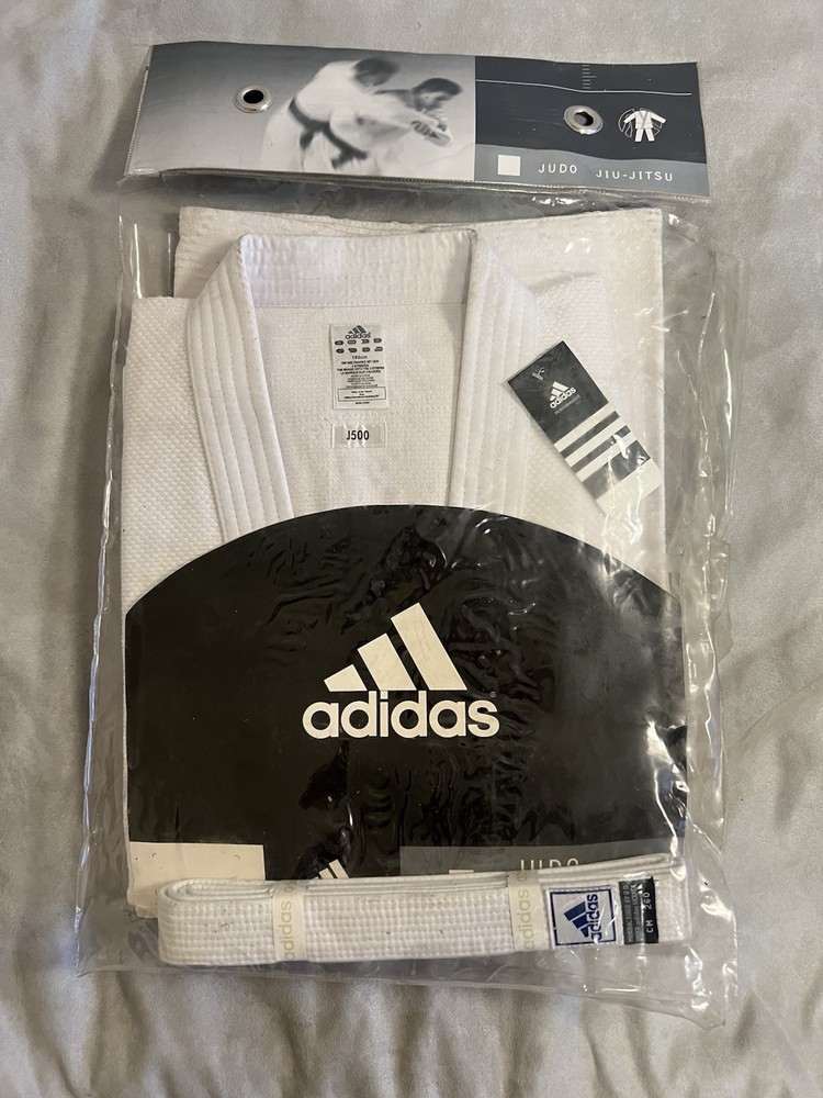 Adidas Judo Jiu-Jitsu White Training Uniform Full Set J500 190cm UFC Gym NWT