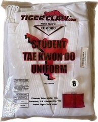 Tiger Claw Student Tae Kwon Do Gi Uniform Set w/Belt Size 8 New