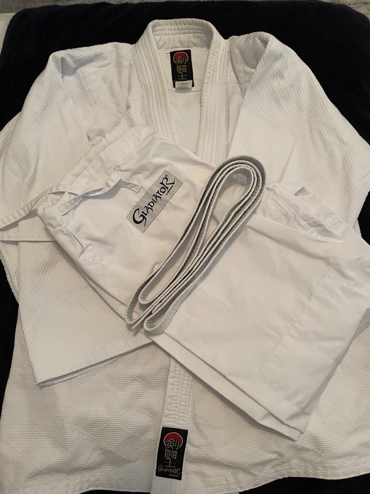 ProForce Gladiator Mart-Arts Gi Uniform Set White Size 3 Jacket Pants Belt NWOT