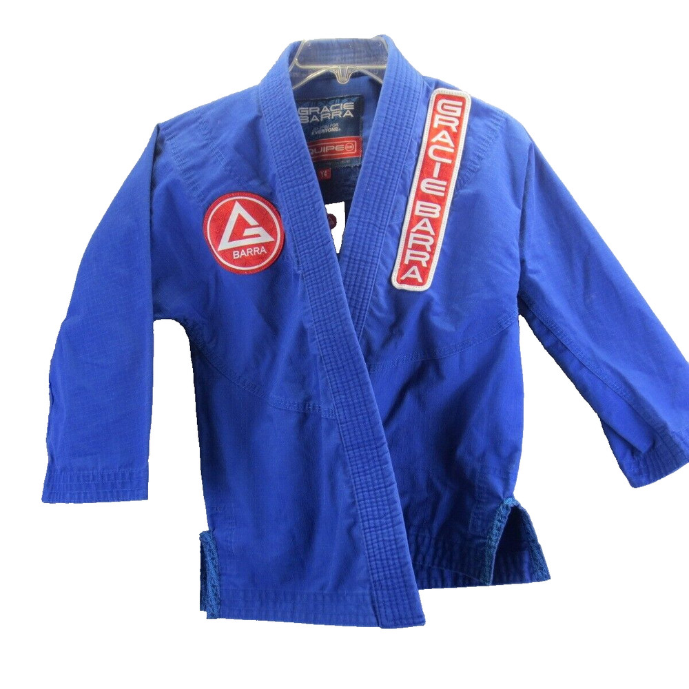 Gracie Barra Equipe Jiu Jitsu Gi Youth Jacket Blue BJJ Active Kimono Jacket Y4