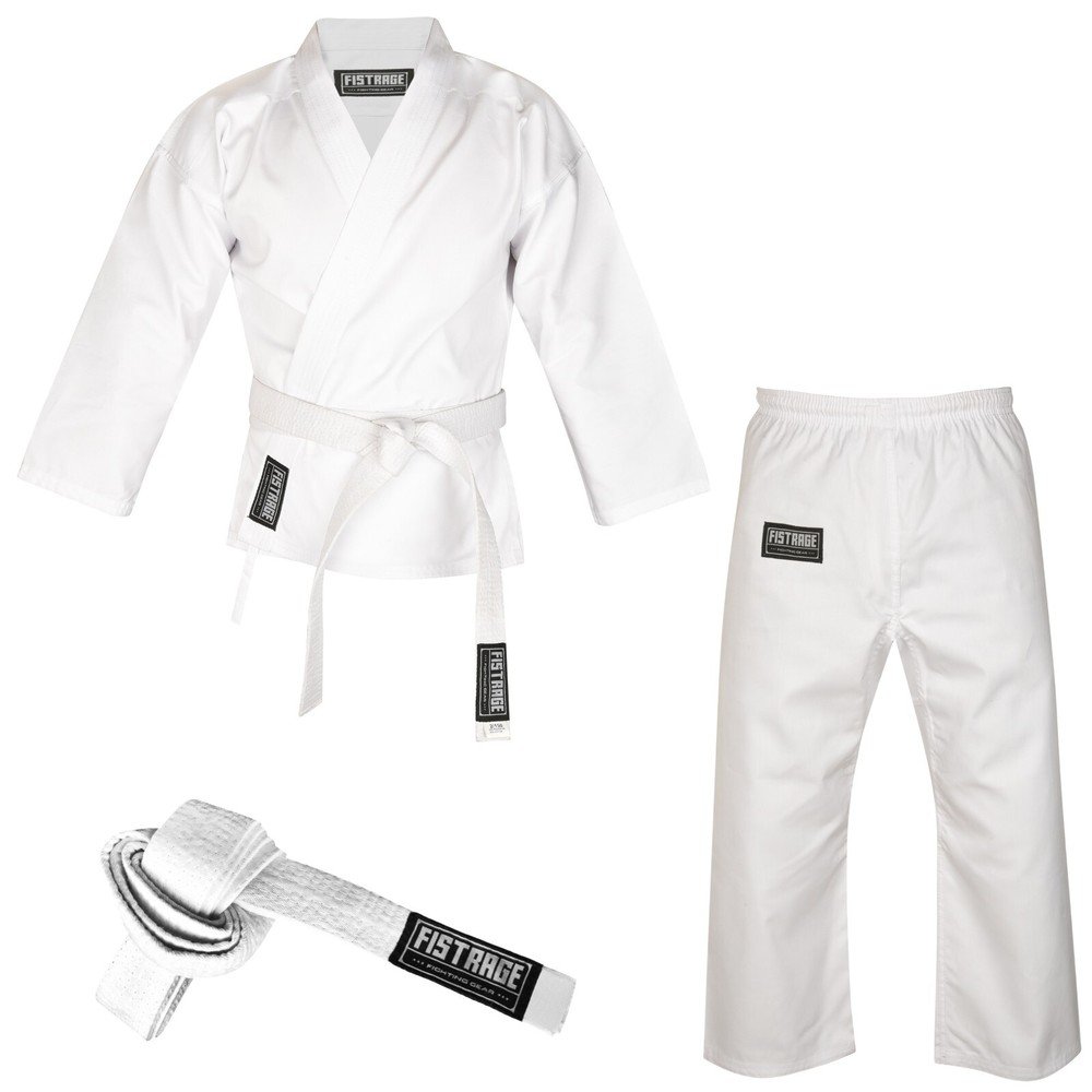 FISTRAGE Karate Gi 8oz Lightweight Uniform Martial Arts Beginner Training Suit