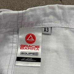 Gracie Barra Kimono Jiu-Jitsu Gi Pants Unisex A3 White Logo Uniform Drawstring