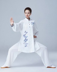 Summer Tai Chi Clothes Wrinkle Free Wushu Clothing Kung Fu White Women Men