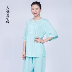Summer Women Cotton Tai chi Uniform Kung fu Suit Martial arts Wing Chun Clothes