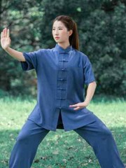 Summer Short Sleeve Kung Fu Shirts Sport Tops Martial Arts Taichi Uniform