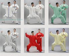 Satin Unisex Martial Arts Uniform Kung Fu Suit Costume Tai Chi Performance Sets