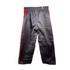 Kids Black Red Trim Karate Taekwondo Martial Arts Uniform Set Size 0