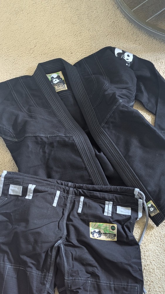 Inverted Gear BJJ Jiu-Jitsu Gi Uniform Set Jacket & Pants Black Size A1S